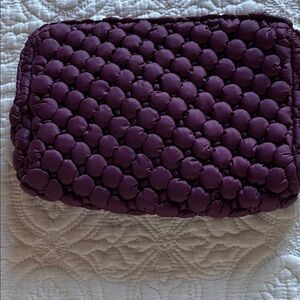 Source Unknown Purple Quilted Cosmetic Bag